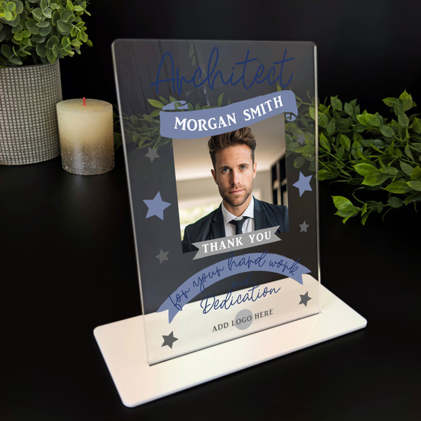 Architect Thank You Job Blue Photo Gift Employee Custom Personalised Gift Plaque