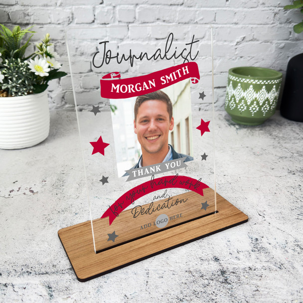 Journalist Thank You Job Red Photo Gift Employee Custom Personalised Gift Plaque