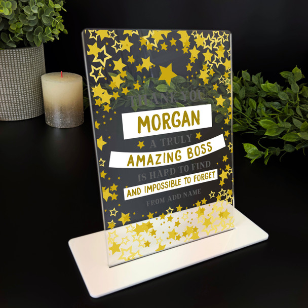 Amazing Boss Thank You Star Gift For Manager From Employee Or Colleague Plaque