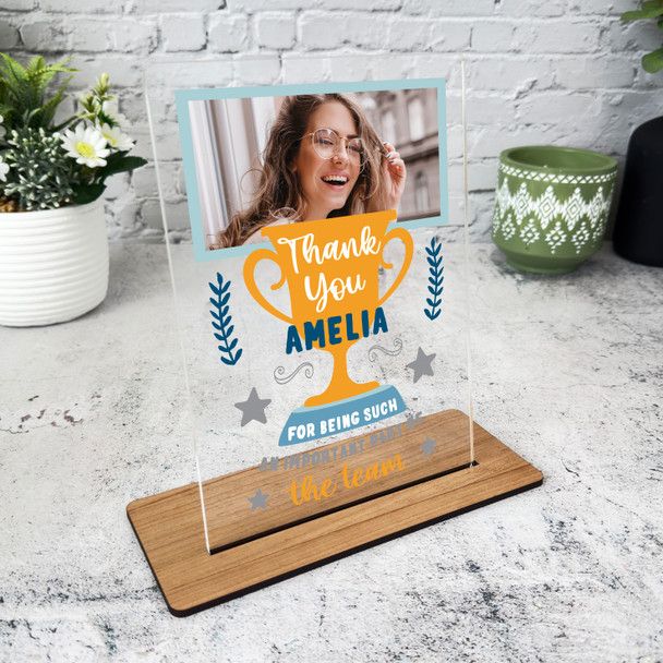 Thank You Part Of The Team Trophy Photo Gift Employee Member Colleague Plaque