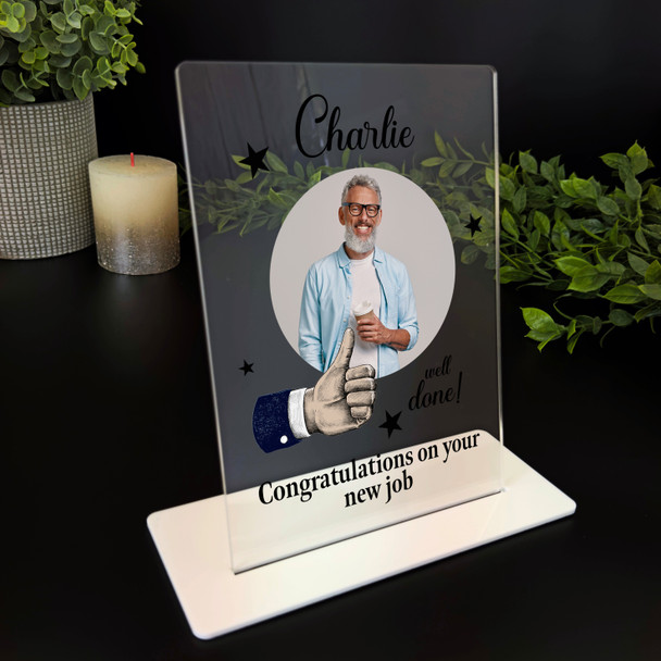 New Job Gift Well Done Thumb Up Photo Custom Personalised Gift Acrylic Plaque