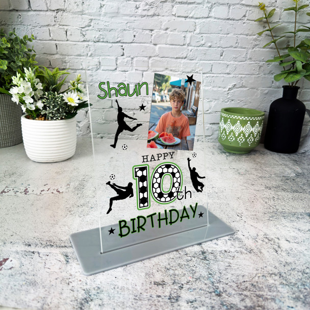 10th Birthday Gift Football Photo Custom Personalised Gift Acrylic Plaque