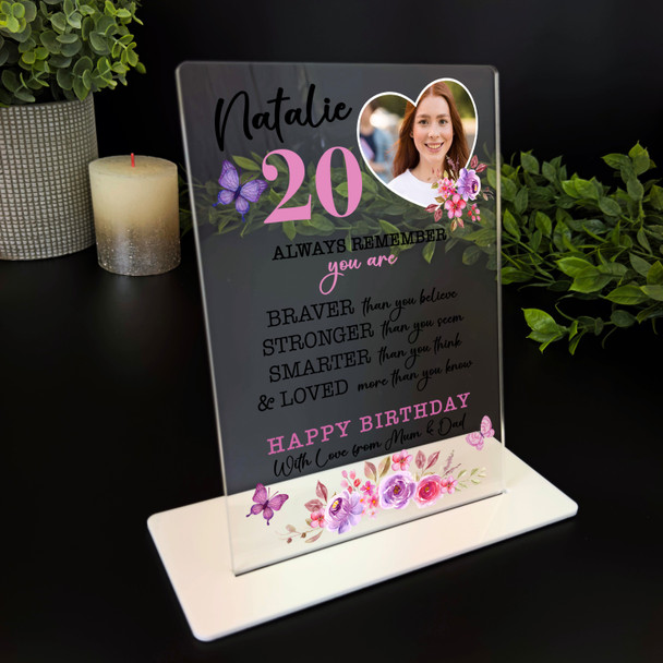 20th Birthday Gift Heart Photo Custom Personalised Gift Acrylic Plaque