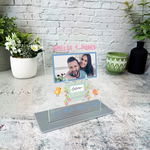 New Home Gift Birds Gate Photo Custom Personalised Gift Acrylic Plaque