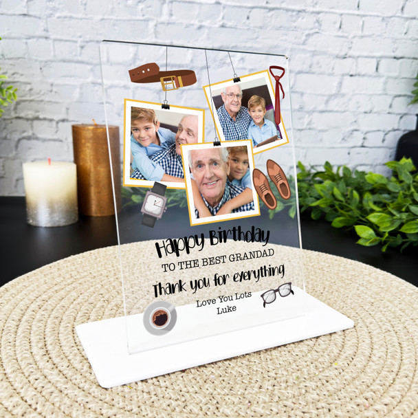 Grandfather Birthday Gift Best Grandad Photos Personalised Acrylic Plaque