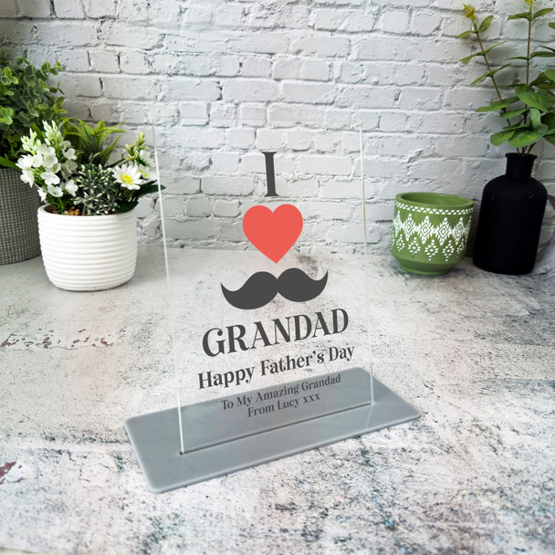 Grandfather Fathers Day Gift Love You Grandad Personalised Acrylic Plaque