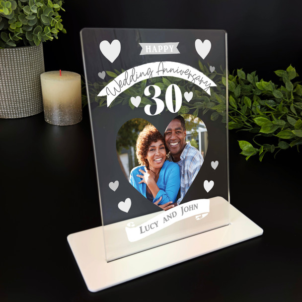 30th Wedding Anniversary Photo Gift Personalised Acrylic Plaque