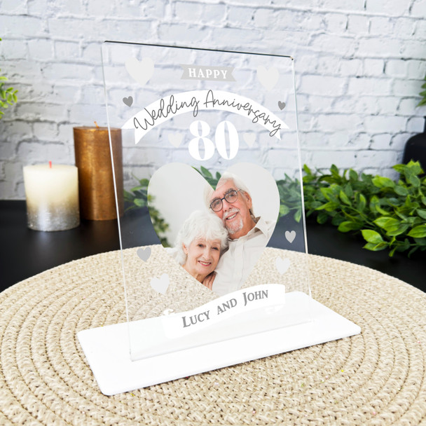 80th Wedding Anniversary Gift Photo Personalised Acrylic Plaque