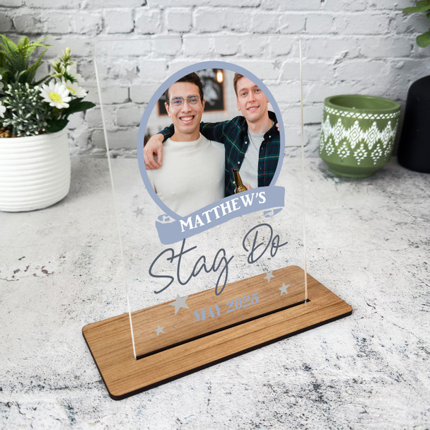 Stag Do Keepsake Gift Wedding Day Photo Personalised Acrylic Plaque