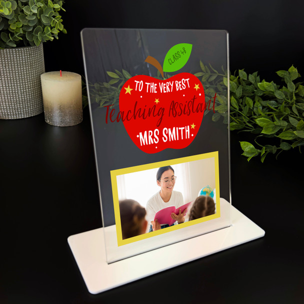 To The Very Best Teaching Assistant Gift Apple Photo Personalised Acrylic Plaque