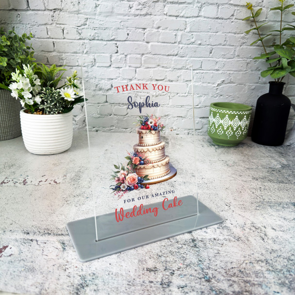 Thank You For Making Our Wedding Cake Gift Personalised Acrylic Plaque