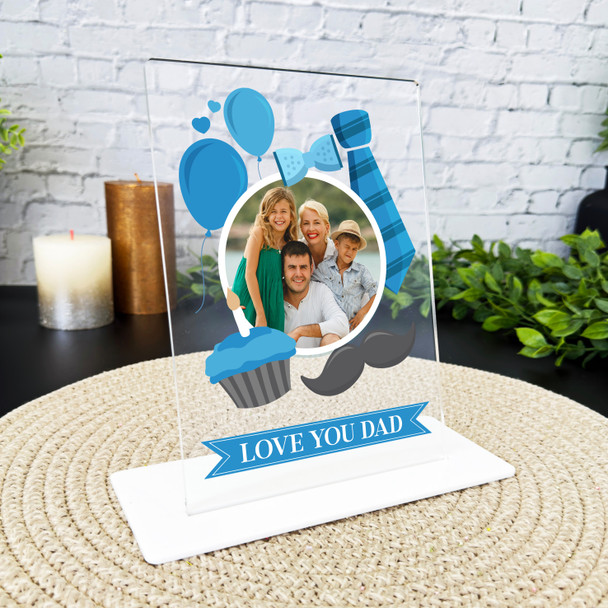 Love You Dad Blue Items Photo Gift For Dad Personalised Acrylic Plaque