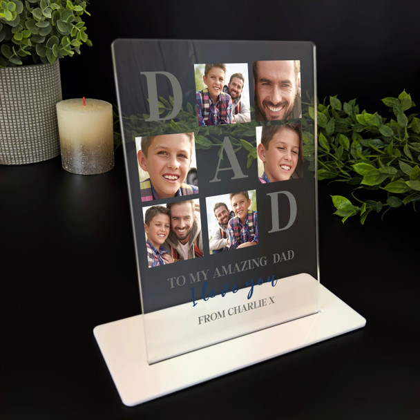 Gift For Dad Photo Squares I Love You Personalised Acrylic Plaque