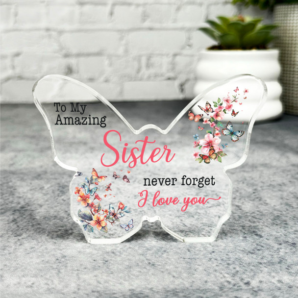 Gift For Sister Butterflies Floral Butterfly Plaque Keepsake Gift