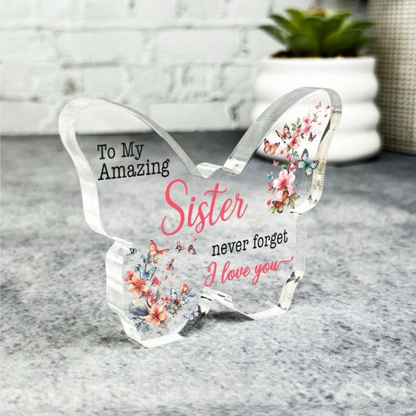 Gift For Sister Butterflies Floral Butterfly Plaque Keepsake Gift