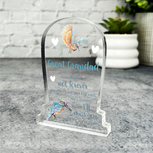 Great Grandad Kingfisher Bird Gravestone Plaque Sympathy Keepsake Memorial Gift Great Grandad Kingfisher Bird Gravestone Plaque Sympathy Keepsake Memorial Gift