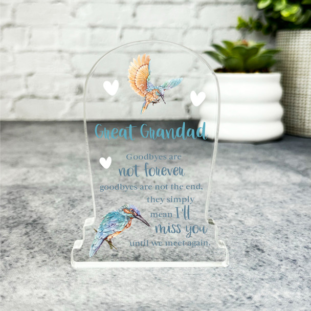 Great Grandad Kingfisher Bird Gravestone Plaque Sympathy Keepsake Memorial Gift Great Grandad Kingfisher Bird Gravestone Plaque Sympathy Keepsake Memorial Gift