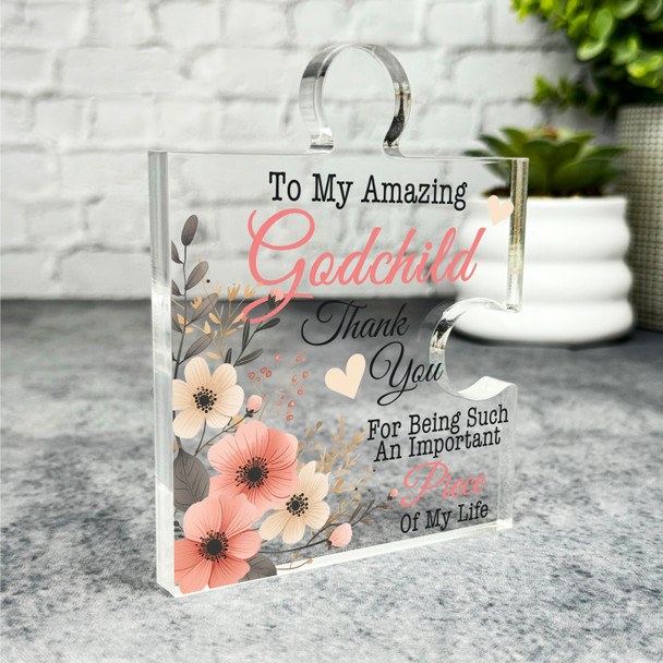 Gift For Godchild Thank You Important Piece Of Life Puzzle Plaque Keepsake Gift