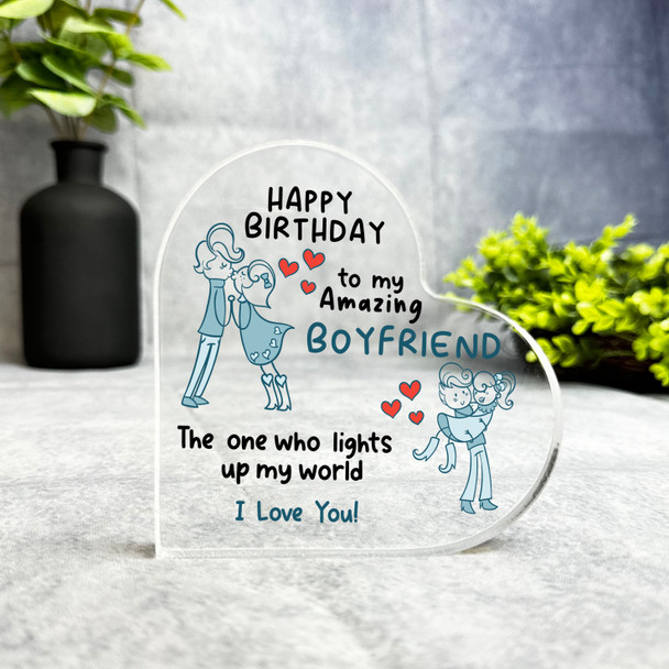 Boyfriend Funny Happy Couple Happy Birthday Present Heart Plaque Keepsake Gift