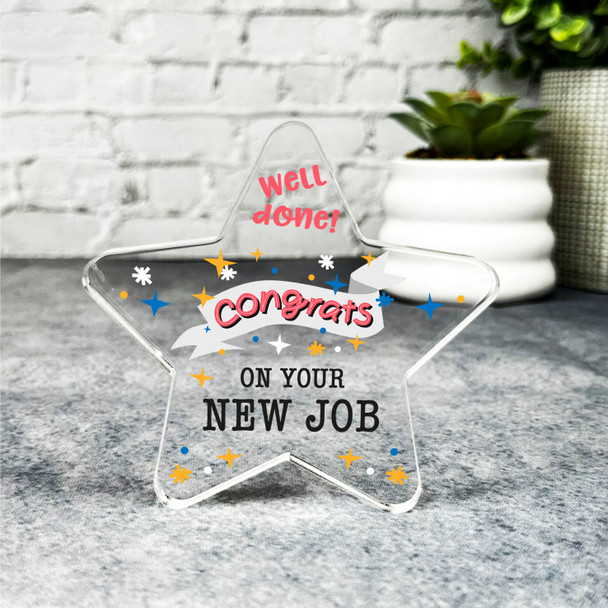 Custom Ornament Congratulations On New Job Present Star Plaque Keepsake Gift