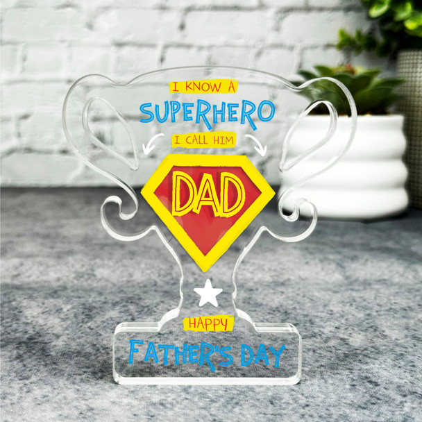 Custom Ornament Superhero Dad Father's Day Present Trophy Plaque Keepsake Gift