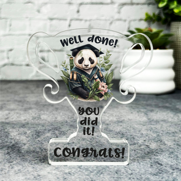 Congratulations Graduation Present Panda Trophy Plaque Keepsake Gift