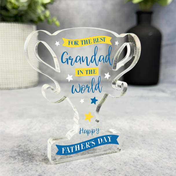 Best Grandad In The World Father's Day Present Trophy Plaque Keepsake Gift