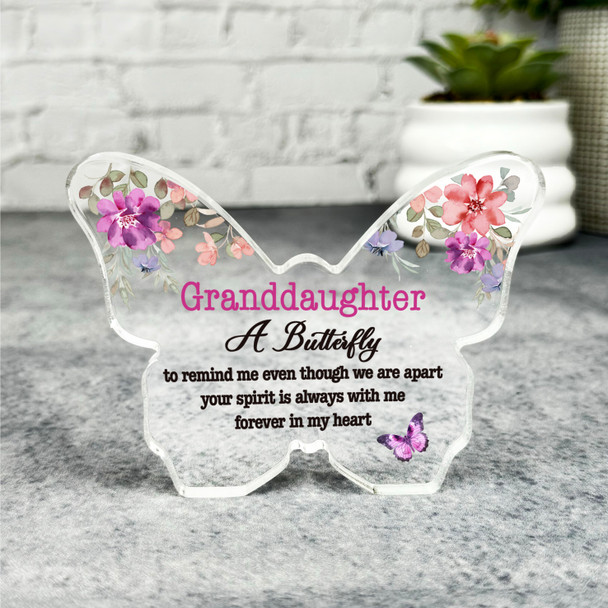 Granddaughter Watercolour Floral Memorial Gift Butterfly Keepsake Plaque Present Granddaughter Watercolour Floral Memorial Gift Butterfly Keepsake Plaque Present