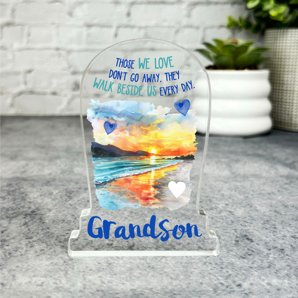 Grandson Beach Remembrance Memorial Gift Sympathy Gravestone Keepsake Plaque