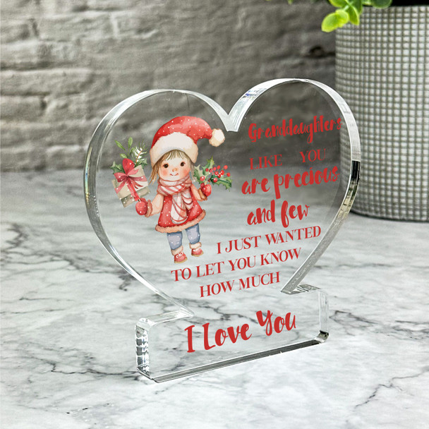 Gift For Granddaughter Christmas Precious & Few Heart Keepsake Plaque