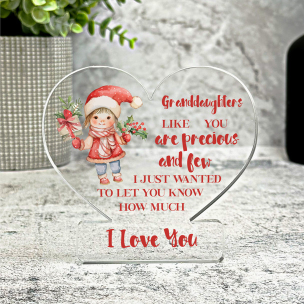Gift For Granddaughter Christmas Precious & Few Heart Keepsake Plaque