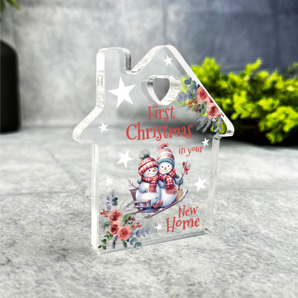 Gift For First Christmas Your New Home Snowman Romantic House Keepsake Plaque