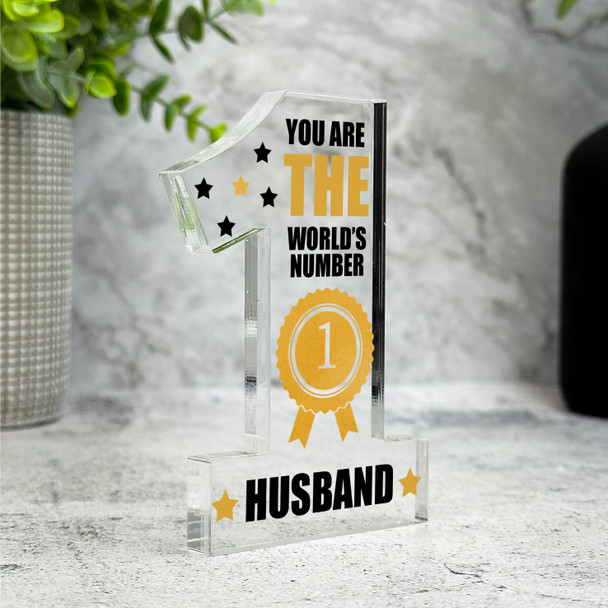 The World's No.1 Husband Gift Number One Award Keepsake Plaque Ornament Present