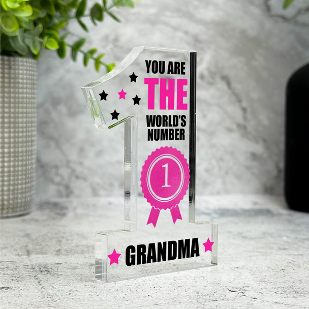 The World's No.1 Grandma Gift Number One Award Keepsake Plaque Ornament Present