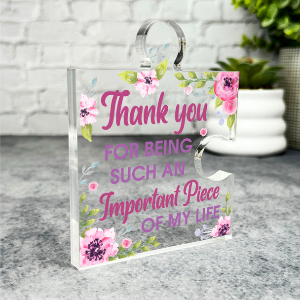 Thank You For Being An Important Part Of My Life Gift Puzzle Keepsake Plaque