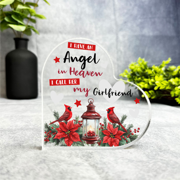 Have An Angel In Heaven Girlfriend Christmas Memorial Gift Heart Keepsake Plaque