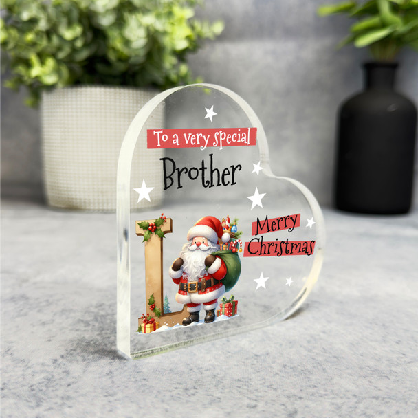 Gift For Special Brother Christmas Alphabet Letter L Side Heart Keepsake Plaque