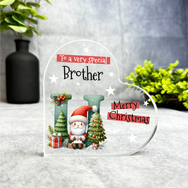 Gift For Special Brother Christmas Alphabet Letter U Side Heart Keepsake Plaque