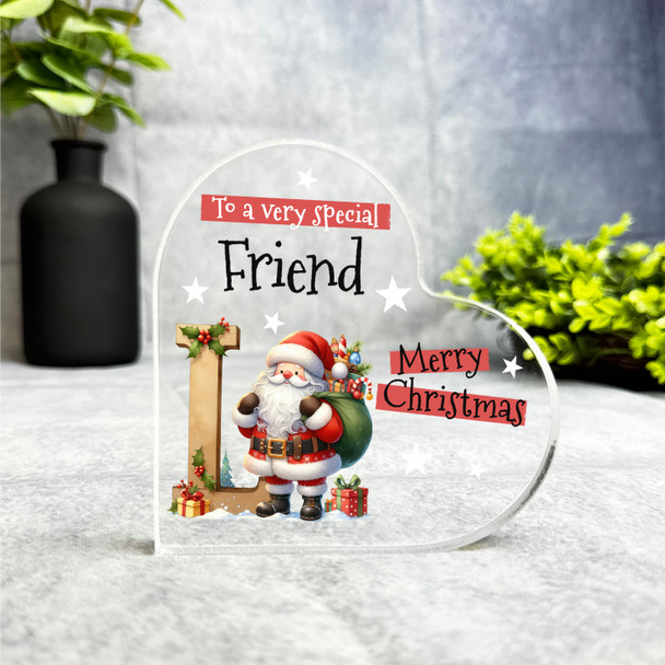 Gift For Special Friend Christmas Alphabet Letter L Side Heart Keepsake Plaque