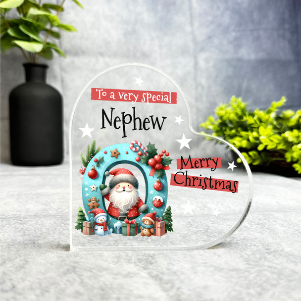 Gift For Special Nephew Christmas Alphabet Letter O Side Heart Keepsake Plaque