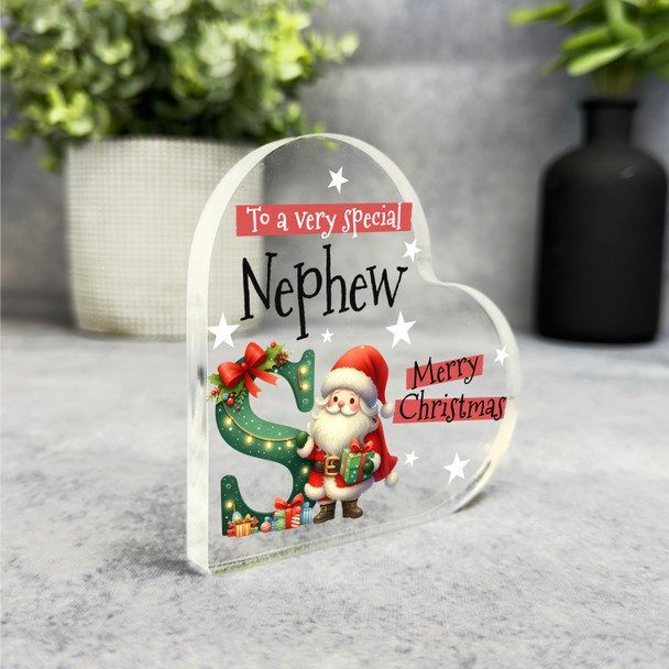 Gift For Special Nephew Christmas Alphabet Letter S Side Heart Keepsake Plaque