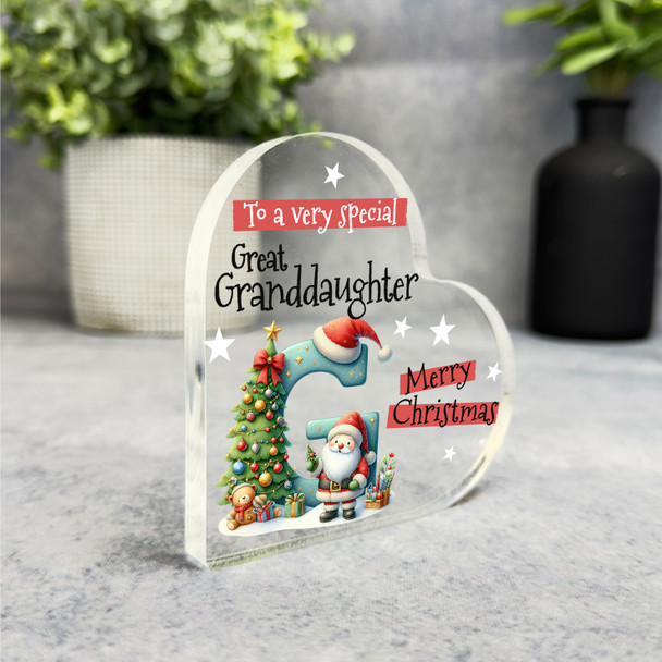 Gift For Special Great Granddaughter Christmas Letter G Heart Keepsake Plaque Gift For Special Great Granddaughter Christmas Letter G Heart Keepsake Plaque