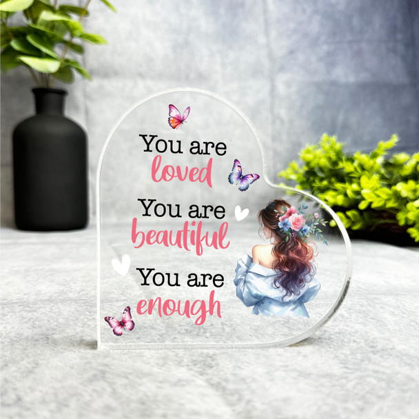 Butterflies Positive Inspirational You Are Loved Gift Heart Keepsake Plaque