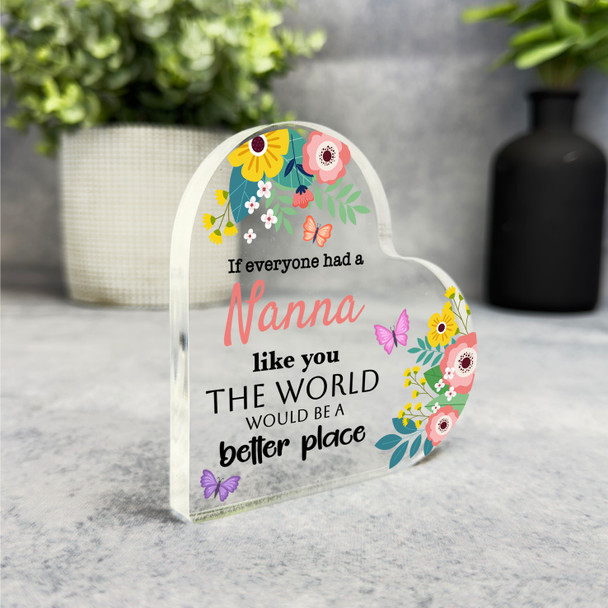 Gift For Nanna Colourful Floral Butterflies Side Heart Keepsake Plaque Ornament Gift For Nanna Colourful Floral Butterflies Side Heart Keepsake Plaque Ornament