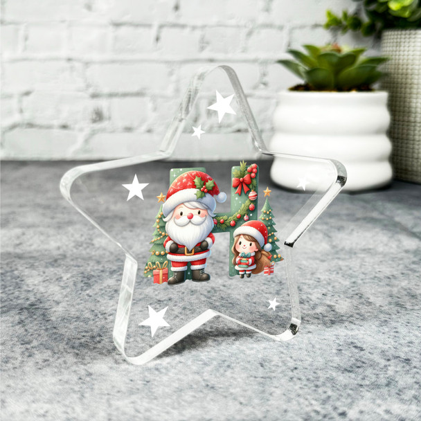 Gift For Christmas Alphabet Letter H Star Award Keepsake Plaque Decoration
