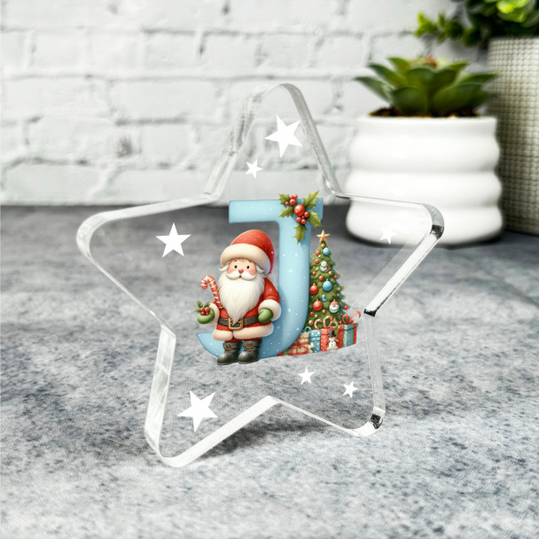 Gift For Christmas Alphabet Letter J Star Award Keepsake Plaque Decoration