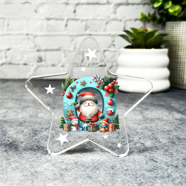 Gift For Christmas Alphabet Letter O Star Award Keepsake Plaque Decoration