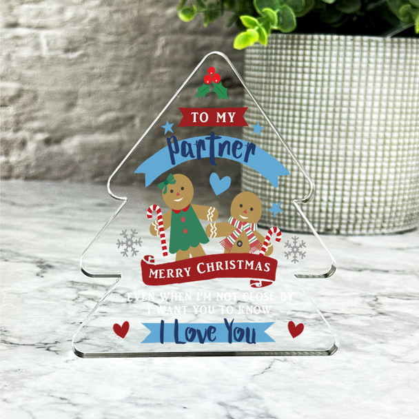 Gift For Partner Christmas Gingerbread I Love You Xmas Tree Keepsake Plaque