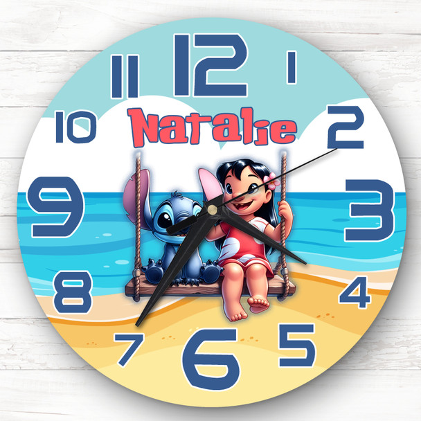Lilo & Stitch Swing Personalised Gift For Kid's Bedroom Clock
