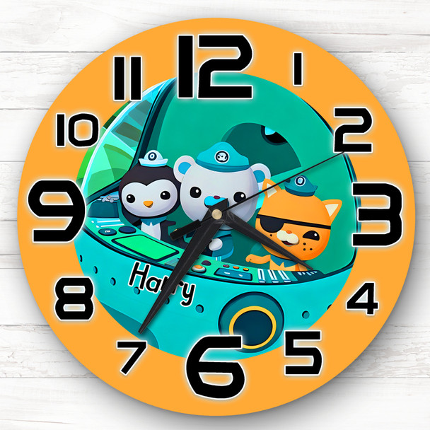 Octonauts Boat Personalised Gift For Kid's Bedroom Clock